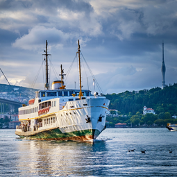 Cruising Ship on Bosphorus River